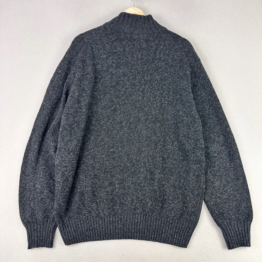 Girgiolini Knit Sweater Mens Large Charcoal‎ 1/4 Zip Wool/Cashmere Blend Italy